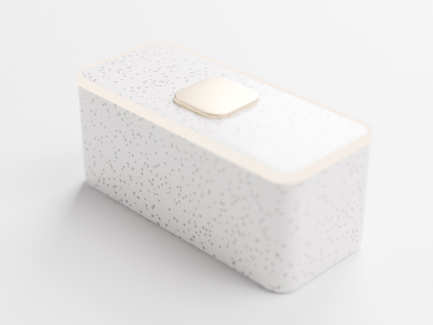 Mineral terrazzo with a brass button