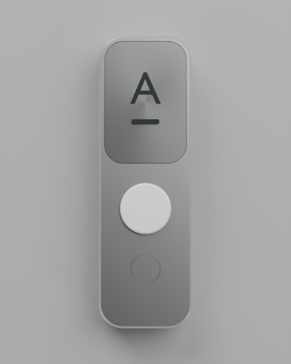 The same device with a Sharp-style Memory LCD instead of dark glass — the silvery panel sits close in value to the aluminium body