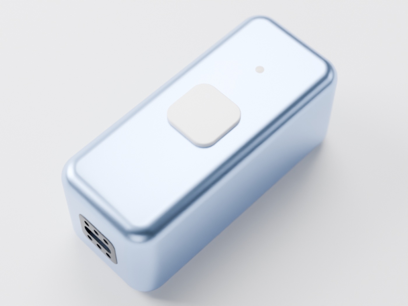 Anodized aluminum in kid blue